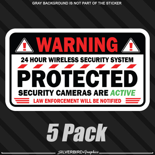 Camera security CCTV sticker alarm home business surveillance warning 5 pack USA gallery