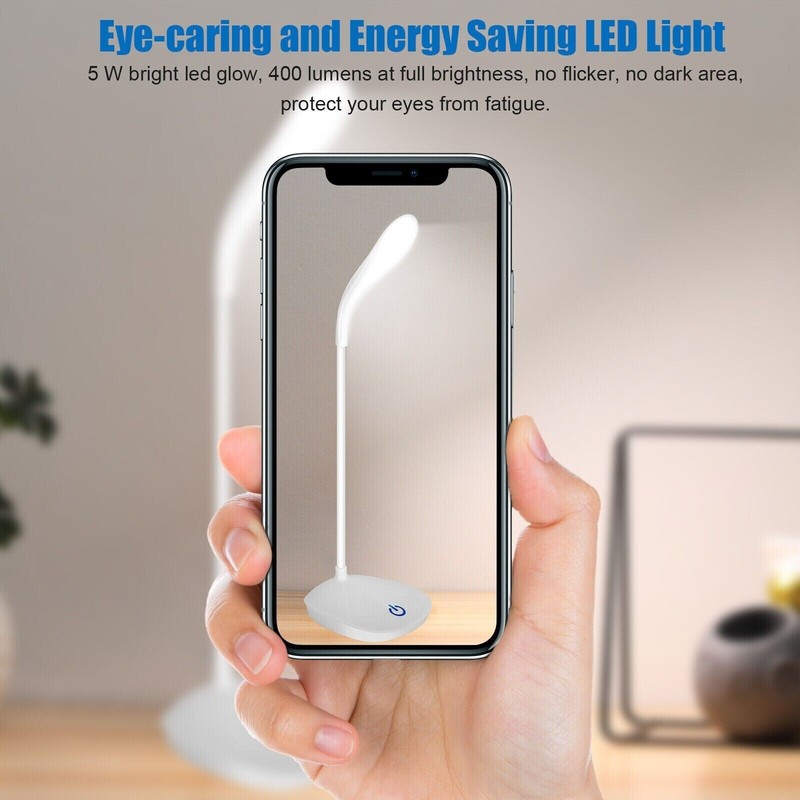 LED Desk Light Dimmable Bedside Reading Night Lamp USB Rechargeable Touch Sensor gallery