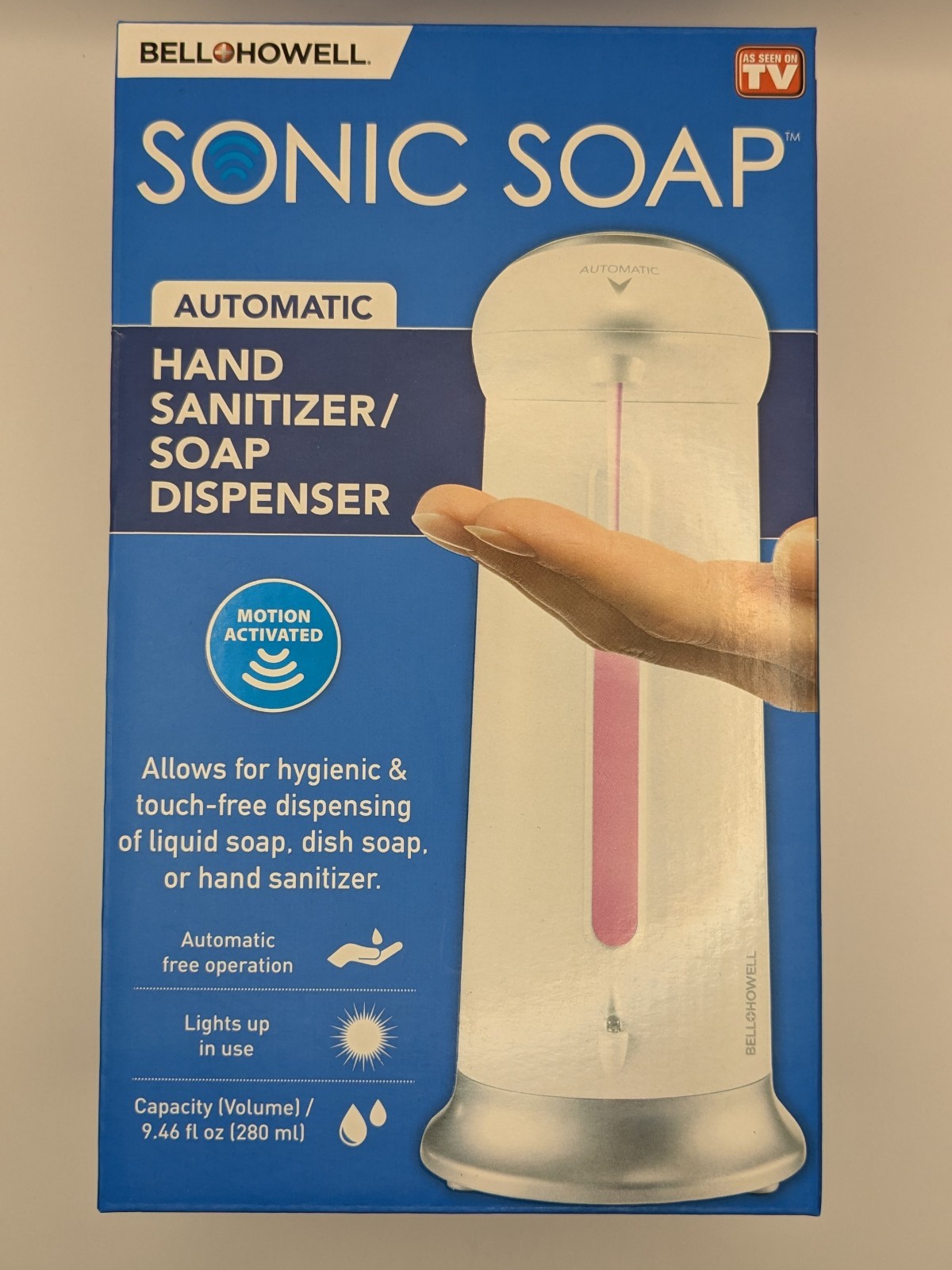 Bell+Howell Sonic Soap Automatic Hand Sanitizer/Soap Dispenser – 280ml gallery