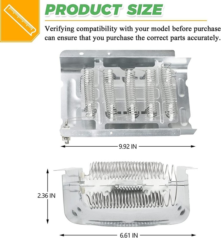 279838 279816 Dryer Heating Element Kit Parts For Whirlpool Roper Kenmore Maytag gallery