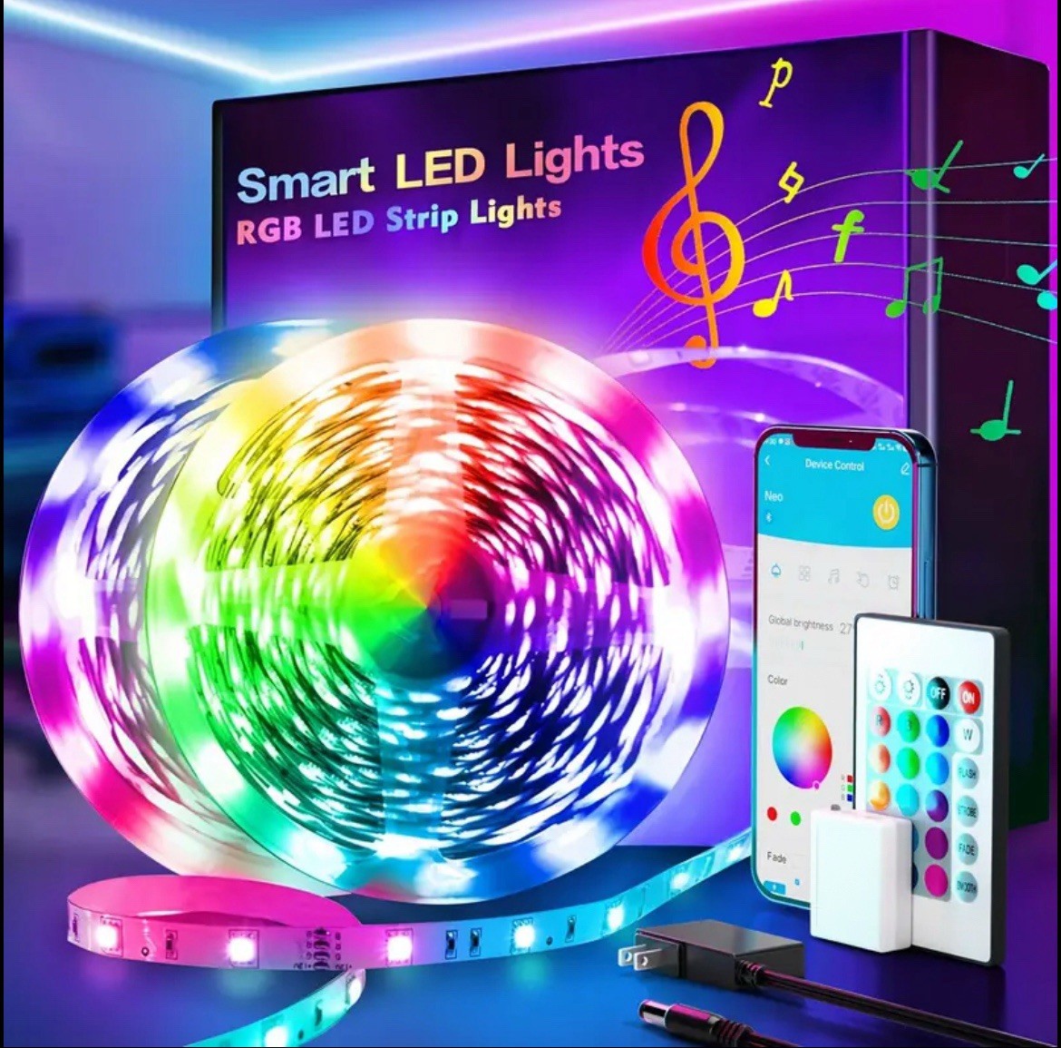50 Ft LED Strip Lights, Smart Light with App Remote Control, RGB LED 1 ROLL 50ft gallery