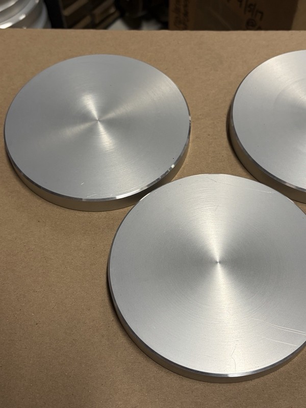 Solid aluminum drink coasters 5” x 9/16” set of 4 gallery