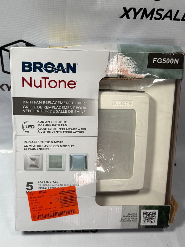Broan-Nutone Quick Installation Bathroom Exhaust Fan Cover with LED FG500N gallery