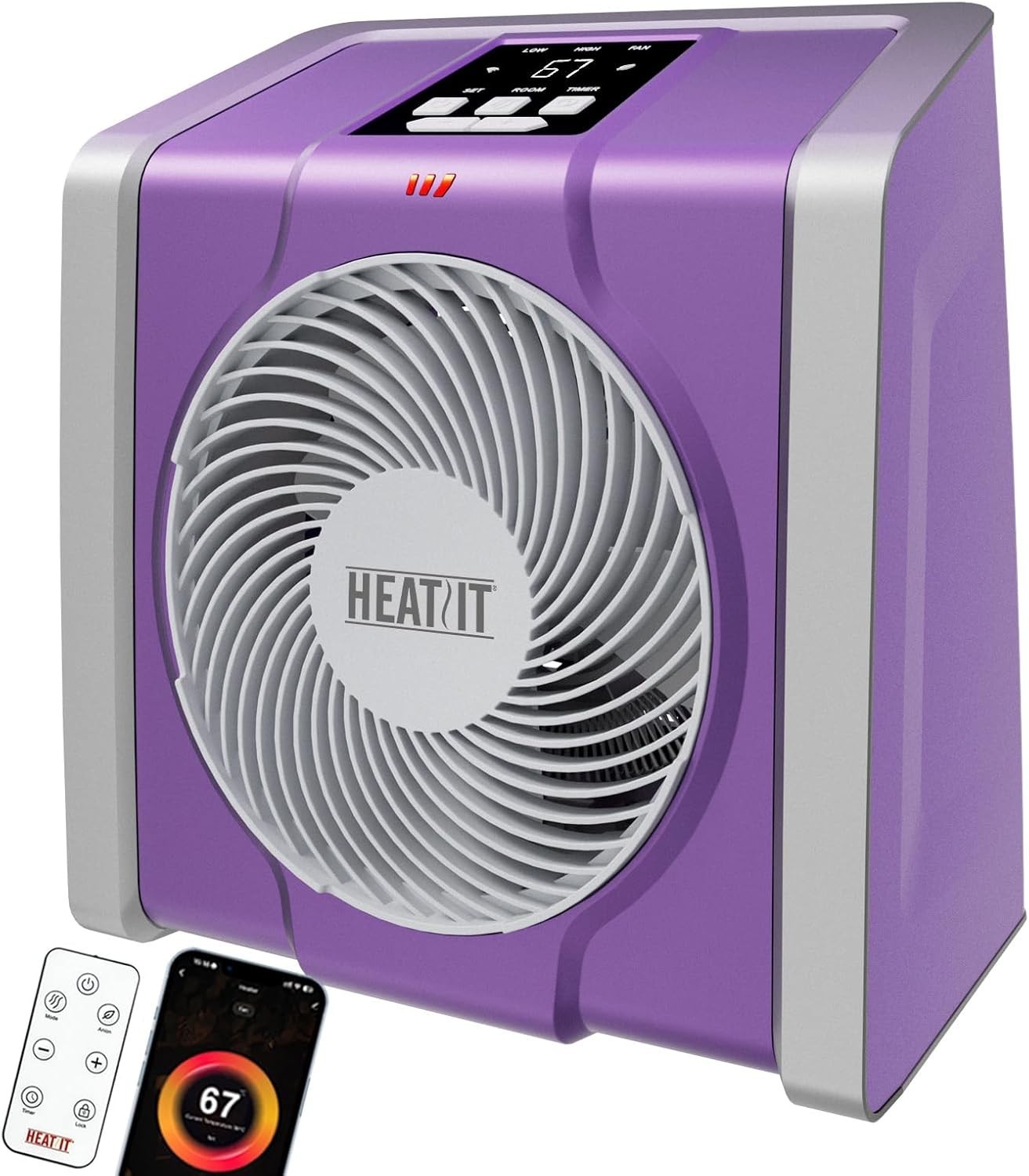 Digital Remote Control Space Heater with Timer - 1500W/750W Power gallery