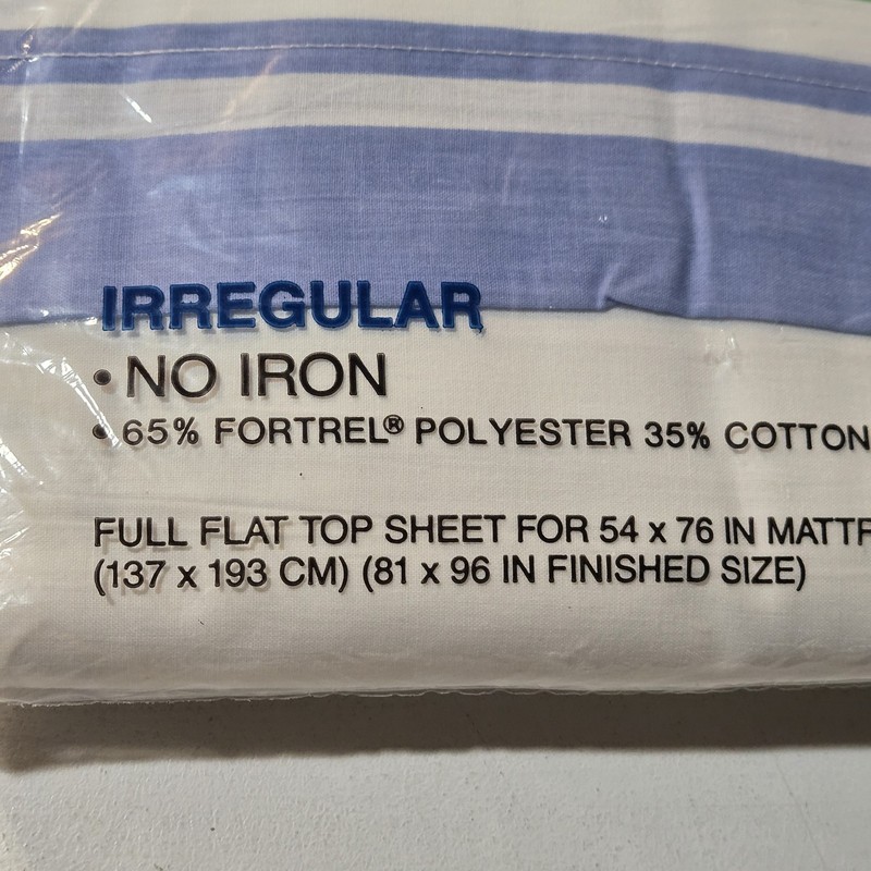 Vintage Cannon Rainbow Stripe IRREGULAR No-Iron Fortrel FULL Flat Sheet NEW NOS gallery