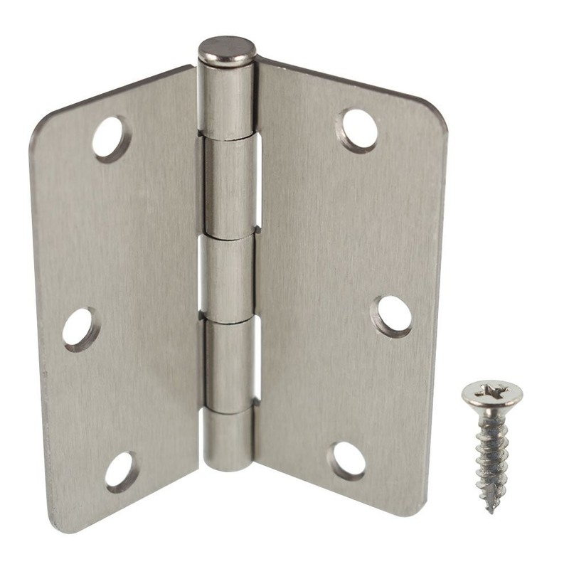2.2mm & 1/4" Radius Corners 3-1/2" Satin Nickel iron Hinge 3.5*3.5" 50 Pack gallery