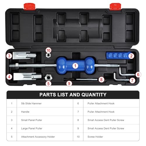 9PCS 5lb Impact Dent Puller Slide Hammer, Dent and Axle Puller Removal Set gallery