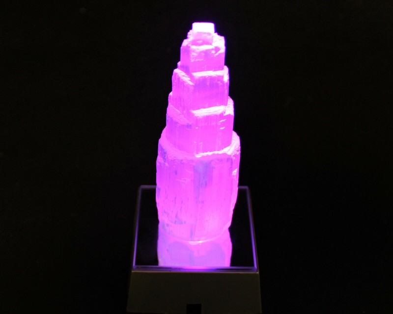 LED Light Base LED Multi Color Changing LED Square Base Selenite Jewel Display gallery