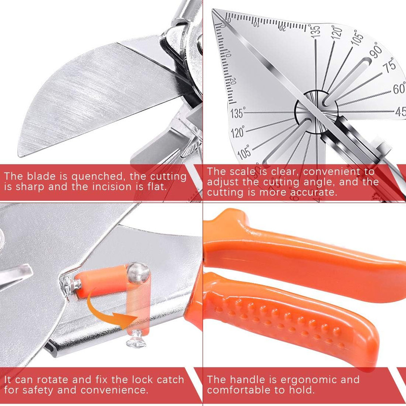 Upgraded Multi Angle Miter Shear Cutter Cuts 45 to 135 Degree Miter Snips Cuttin gallery