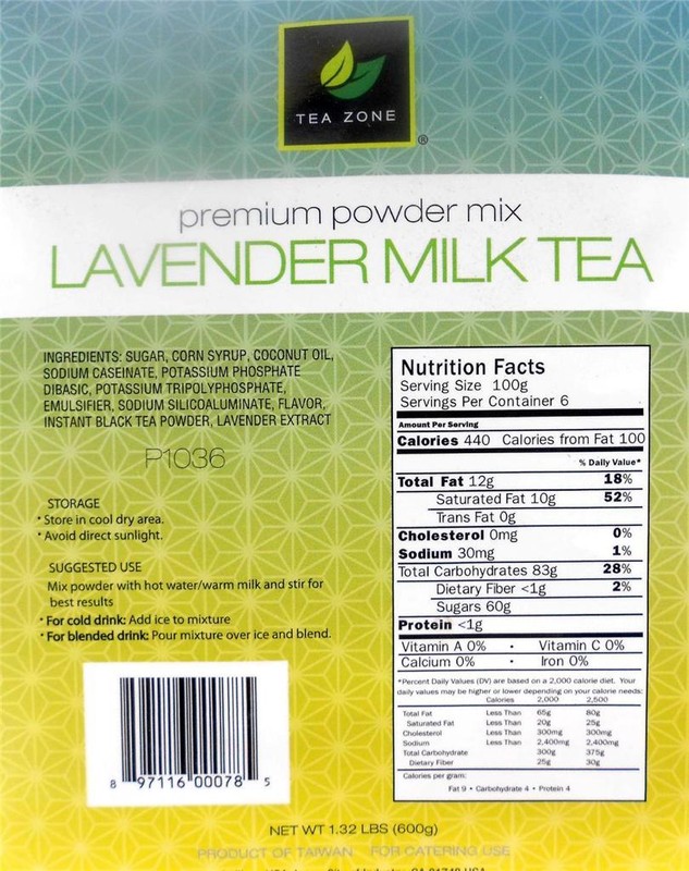 Tea Zone Lavender Milk Tea Premium Powder Mix Boba Bubble Tea 1.32 Lbs. gallery
