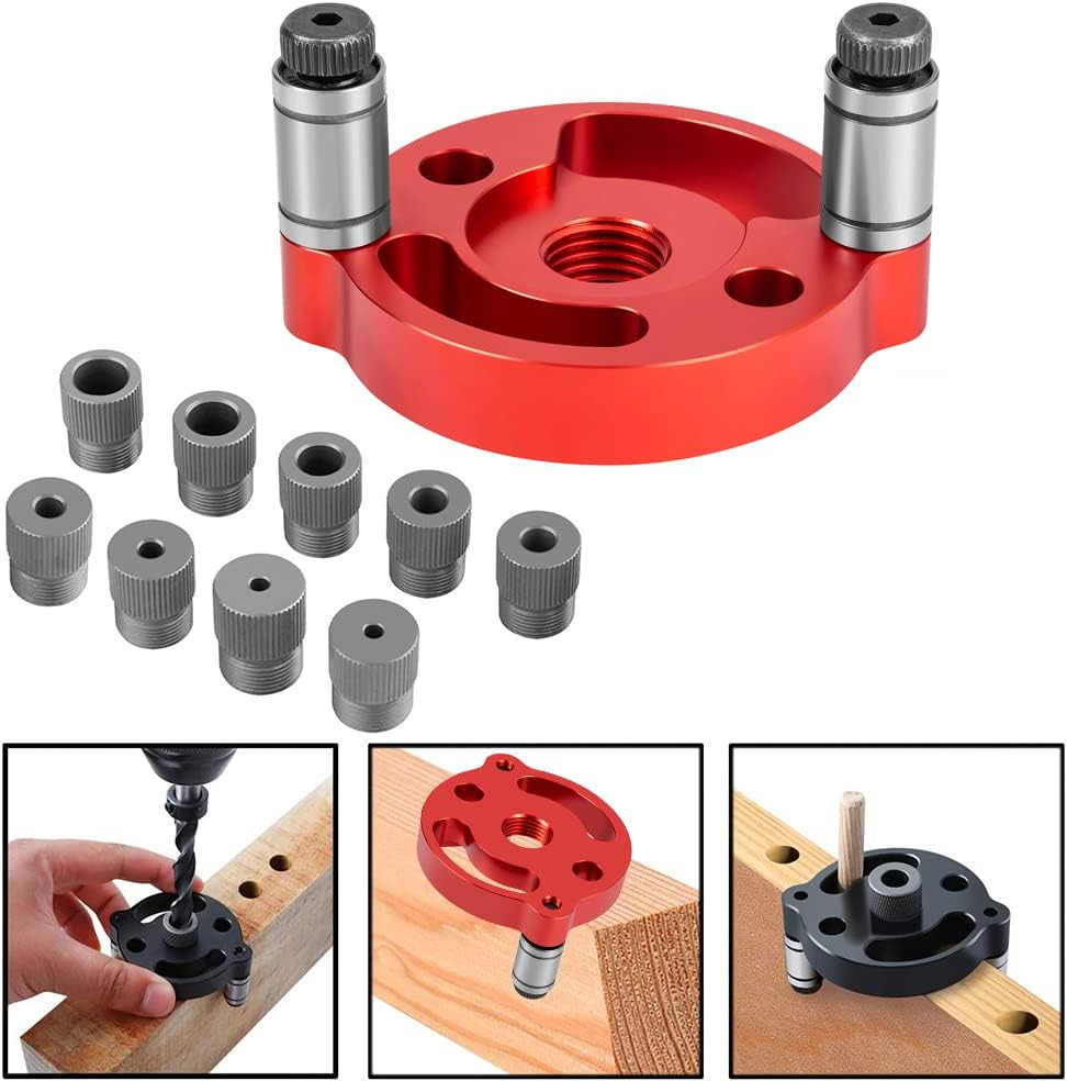 Self Centering Doweling Jig Handheld Drill Guide 2-10mm Wood Hole Locator gallery