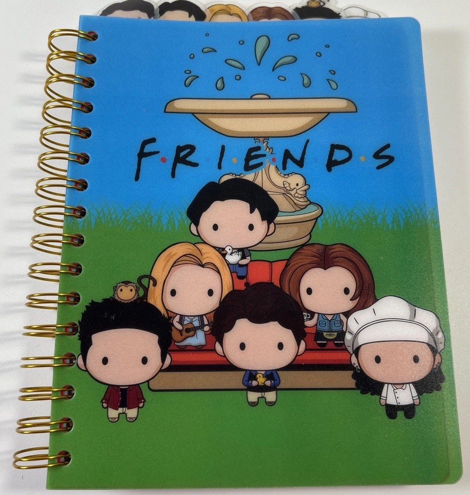 Friends Tab Journal Notebook, Spiral, 144 Lined Pages, 9 By 7 in, Blue