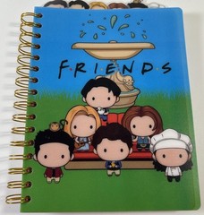 Friends Tab Journal Notebook, Spiral, 144 Lined Pages, 9 By 7 in, Blue