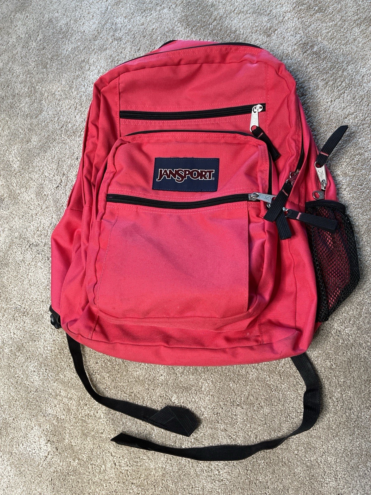 Jansport Red Backpack - Classic Style, Multiple Compartments, Gently Used
