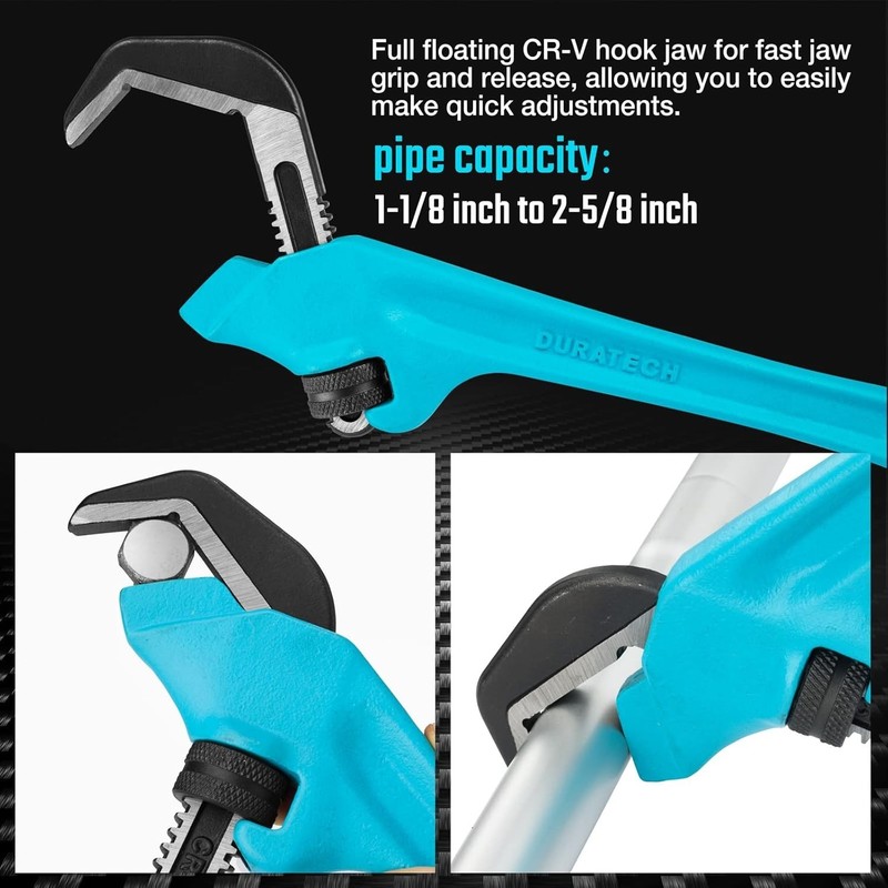 9-1/2 inch Hex Offset Wrench, Hex Pipe Wrench, CR-V Hook Jaw gallery
