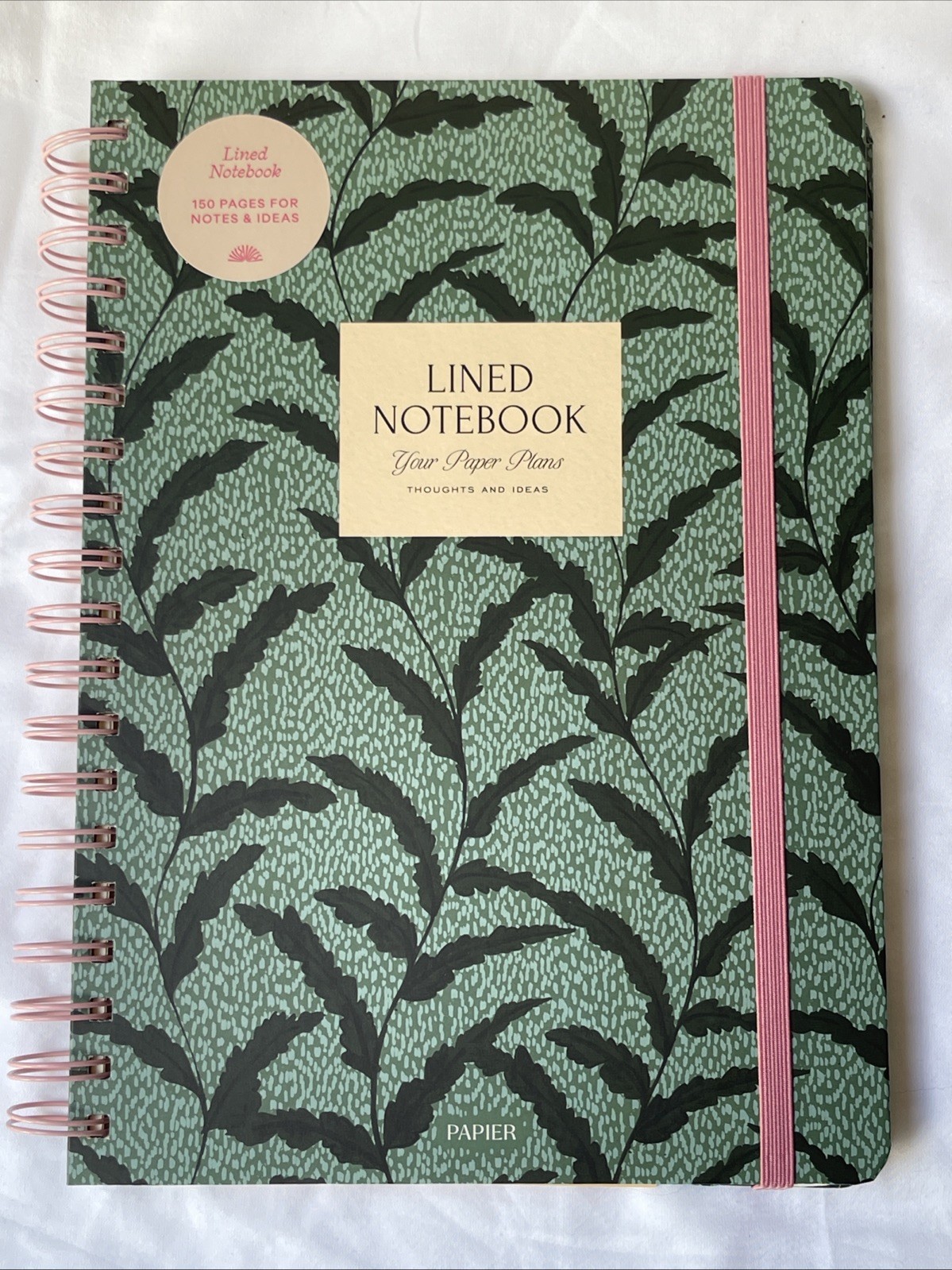 PAPIER LINED JOURNAL HARDCOVER SPIRAL BOUND NOTEBOOK 7.1” x 10” NUMBERED PAGES gallery