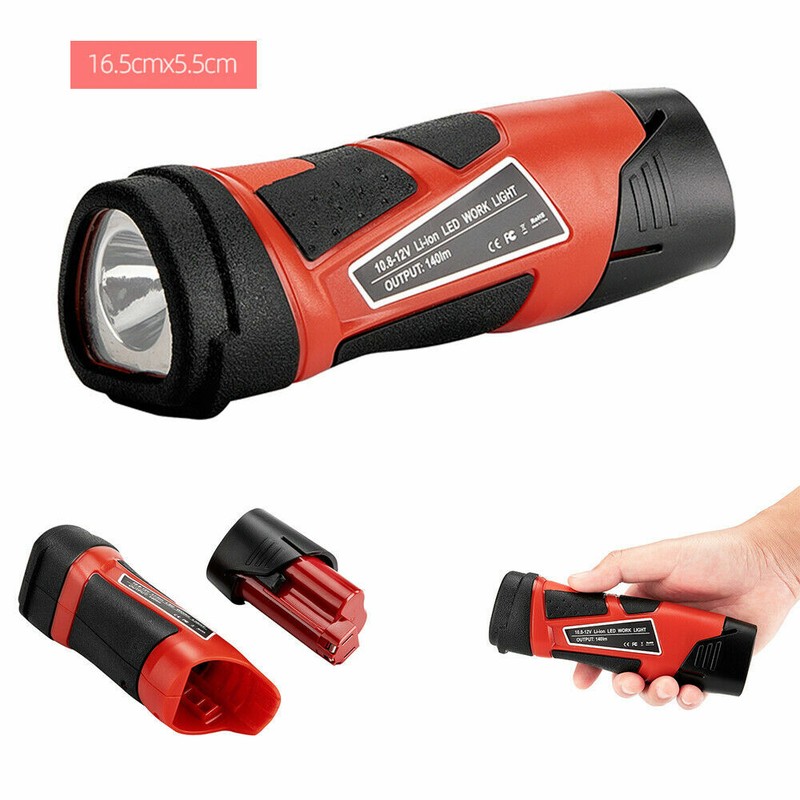 Portable Flashlight LED Work Light Spotlight For Milwaukee 12V Li-Ion Battery gallery