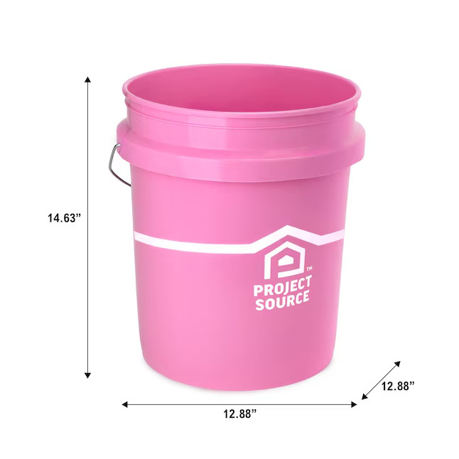 Project Source 5 Gallon Pink Plastic Bucket Heavy Duty Utility (Lid Not Included gallery