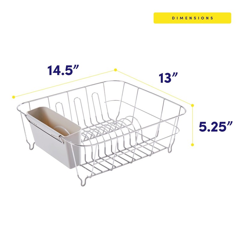 Dish Drying Rack & Cutlery Holder 2 Piece Set - Compact Sink-Fitting Dish Draine gallery