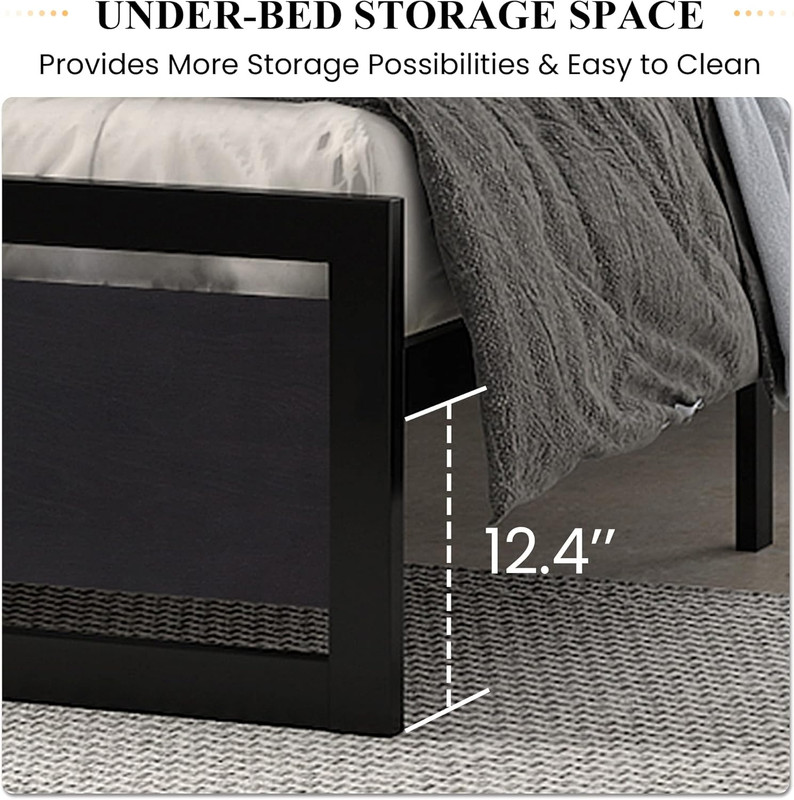 SHA CERLIN Queen Size Bed Frame with Modern Headboard, Heavy Duty Platform Metal gallery