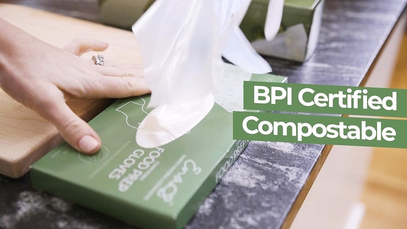 100% Compostable Gloves Disposable Latex Free [One Size Fit Most, 100CT] Food gallery