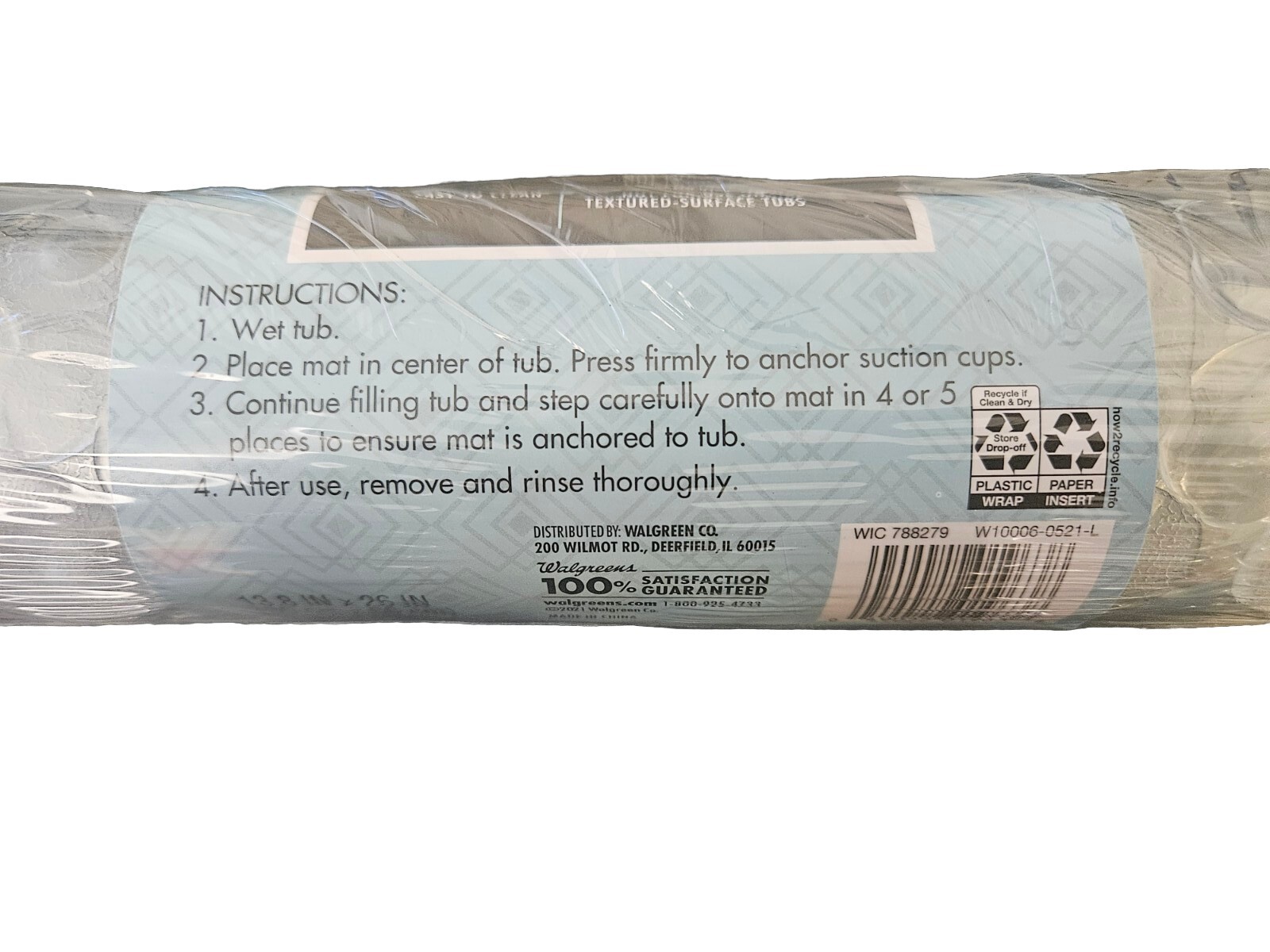 Bubble shower mat 13.8” x 26” complete home Non Slip Easy To Clean Clear gallery