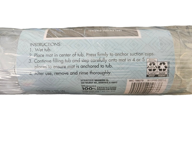 Bubble shower mat 13.8” x 26” complete home Non Slip Easy To Clean Clear gallery