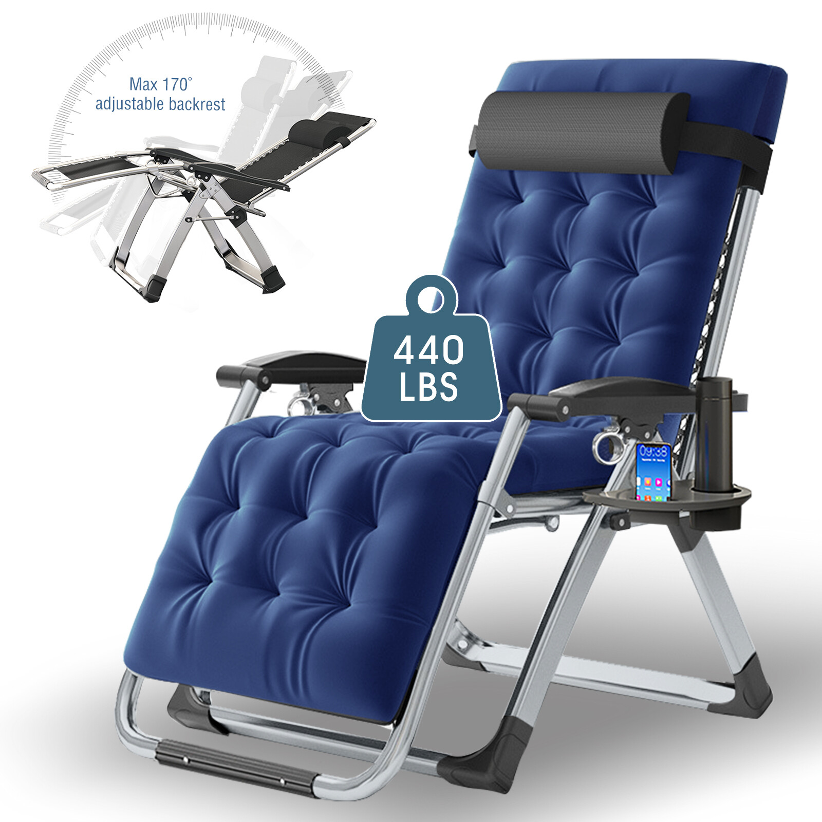 Begonia.K Recliners Zero Gravity Lounger Lazyboy Chair With Cup Holder Mattress gallery