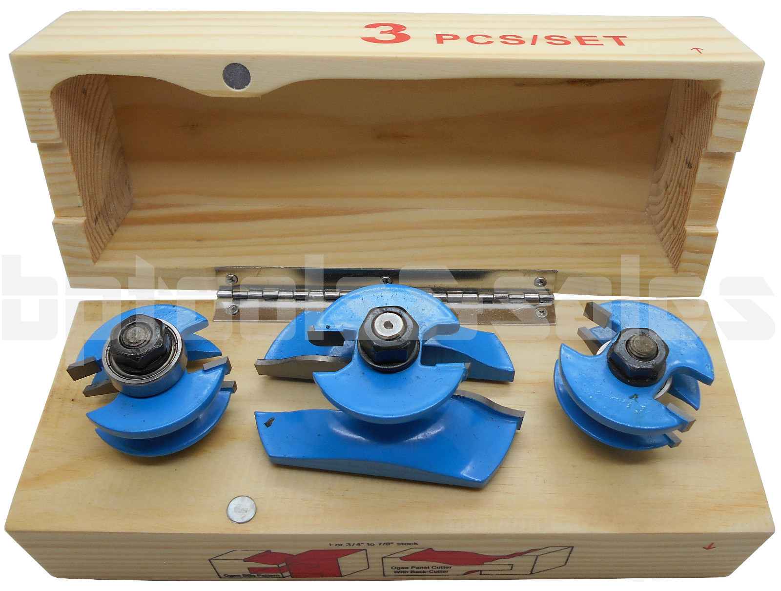 3pc Raised Panel Door Router Bit Kit Stile Rail 1/2" Shank Tugsten Carbide gallery