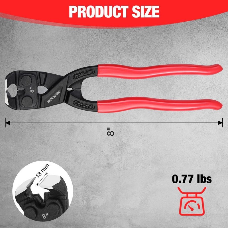 WORKPRO 8 Inch Nail Puller Plier High Leverage Cutting Pliers with Gripping Jaws gallery