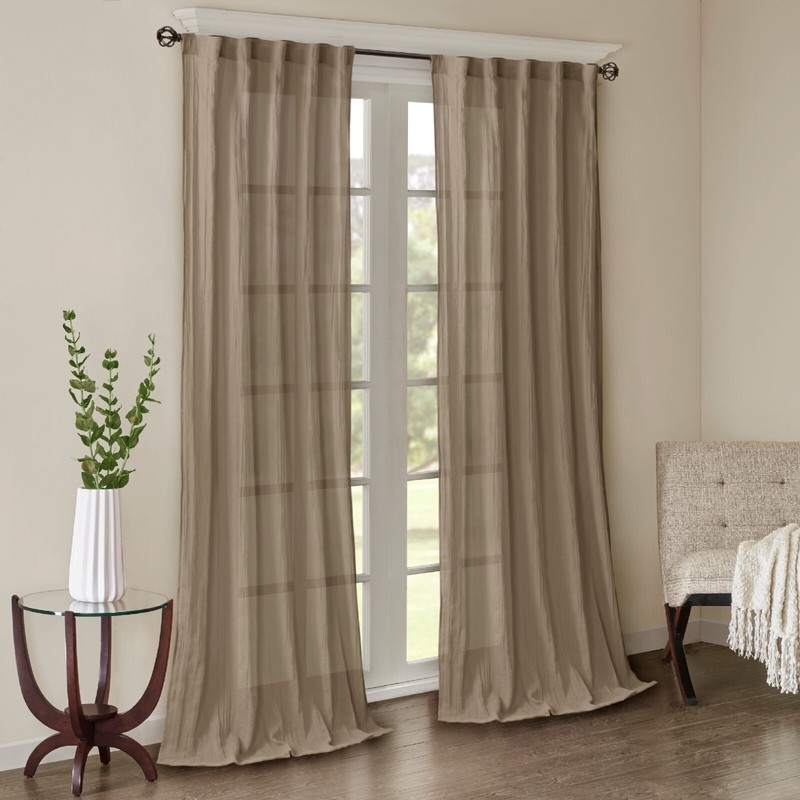 Madison Park Harper Solid Crushed Curtain Panel Pair 42 x 95 42x63 42x95 42x84 gallery