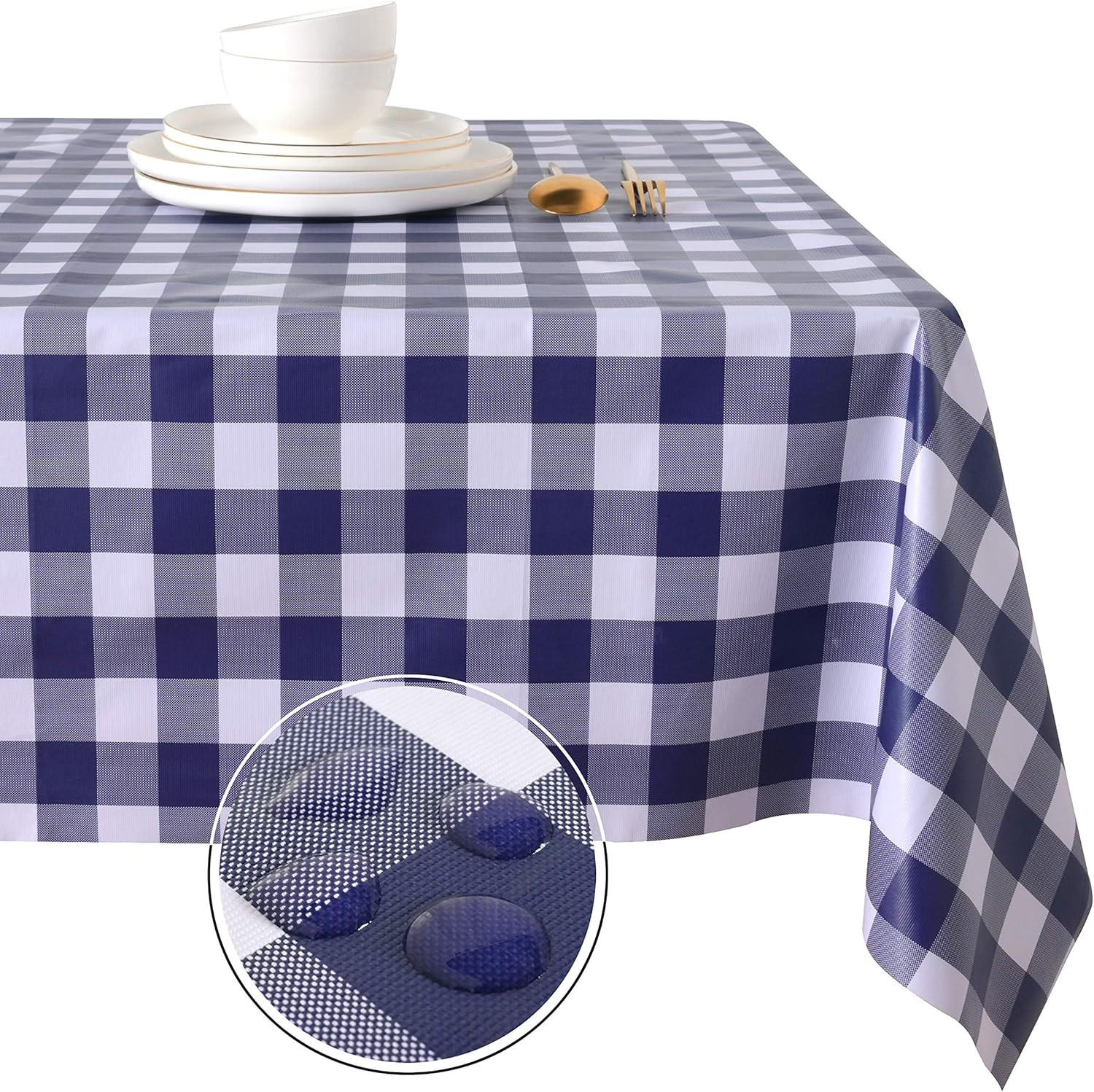 100% Waterproof PVC Table Cloth, Oil-Proof Spill-Proof Vinyl Rectangle Tableclot gallery