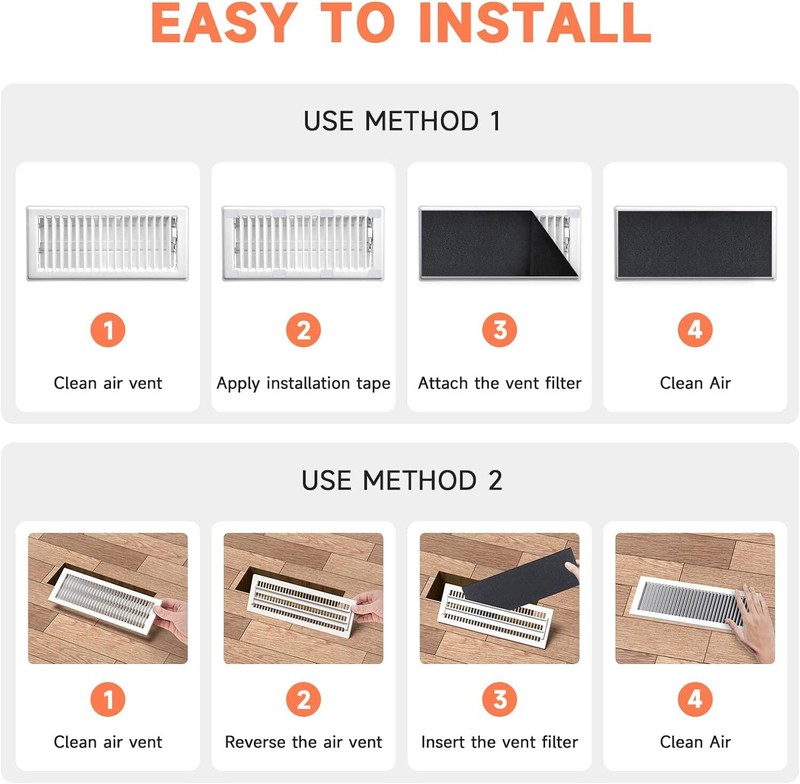 20 pack Electrostatic Register Floor Ceiling Air Vent Filters 4"x12" Reduce Dust gallery