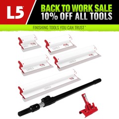 LEVEL5 Drywall Composite Skimming Blades w/ Adapter + Handle | 7pc Set | 5-446C