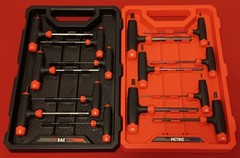 CRAFTSMAN T-Through Handle Hex Key Sets, Metric AND SAE, 7 Pieces each w/cases