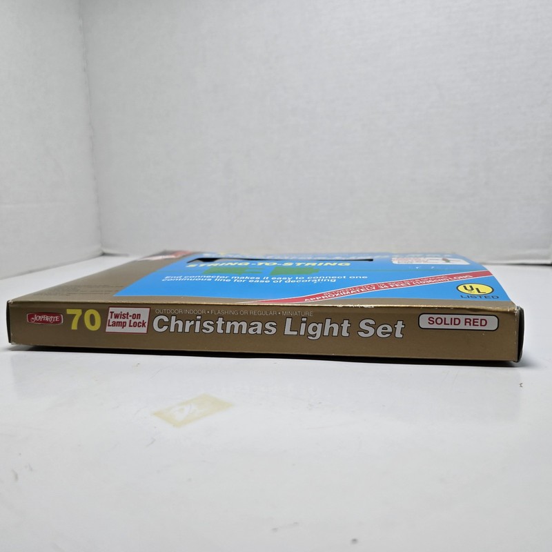 Joybrite Christmas Mini Light Solid Color RED Superbrite 70 Outdoor/Indoor VTG gallery