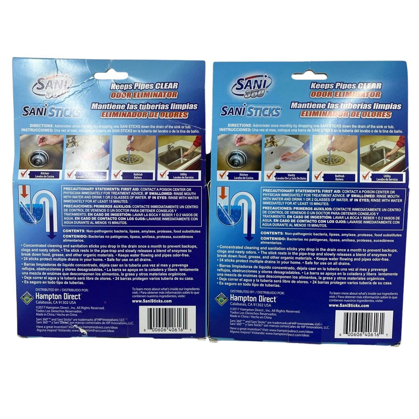 Sani 360 SaniSticks Keeps Pipes Clear Odor Eliminatore Unscented 24 EA Lot Of 2 gallery