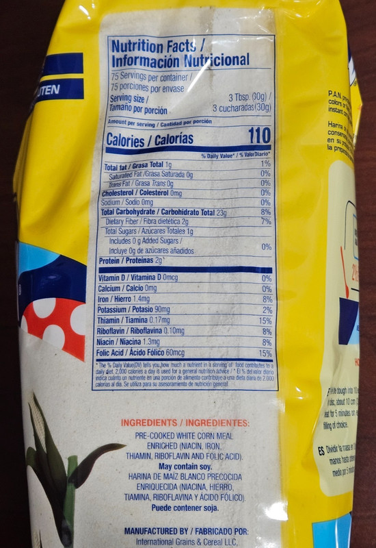 PAN Pre-Cooked White Corn Meal 5lb 2.26kg Harina de Maiz Blanco Exp 12/2026 gallery