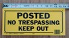 No Trespassing Keep Out Signs Yellow 14 in x 6 in Plastic (5 total) gallery