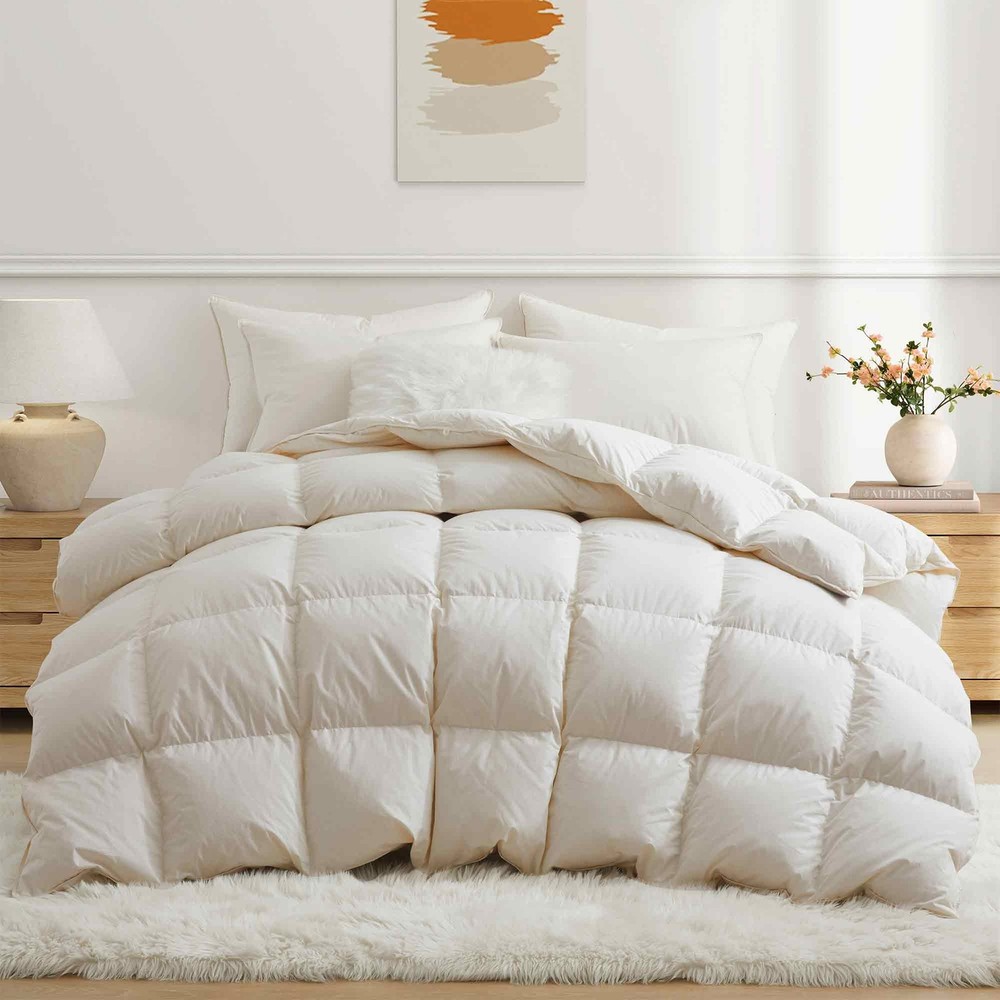 Puredown Extra Warm 90% Down Comforter 800 Fill Power Organic Cotton Cover