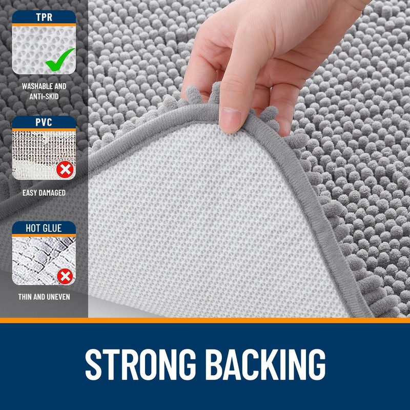 Rugs U-Shaped 24x20, Extra Soft Absorbent Chenille Contour Bathroom Rugs for ... gallery