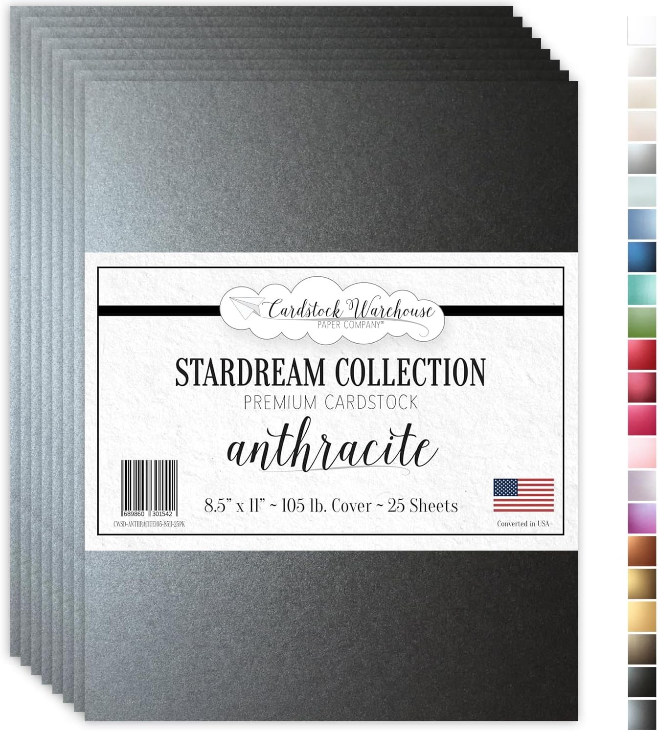 Cardstock Warehouse Stardream Anthracite Grey Cardstock - 25 Sheets, 8.5x11" gallery