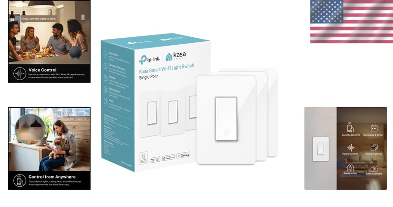 Smart Wi-Fi Light Switch, 3-Pack - Voice Control, No Hub Required, Easy Install gallery