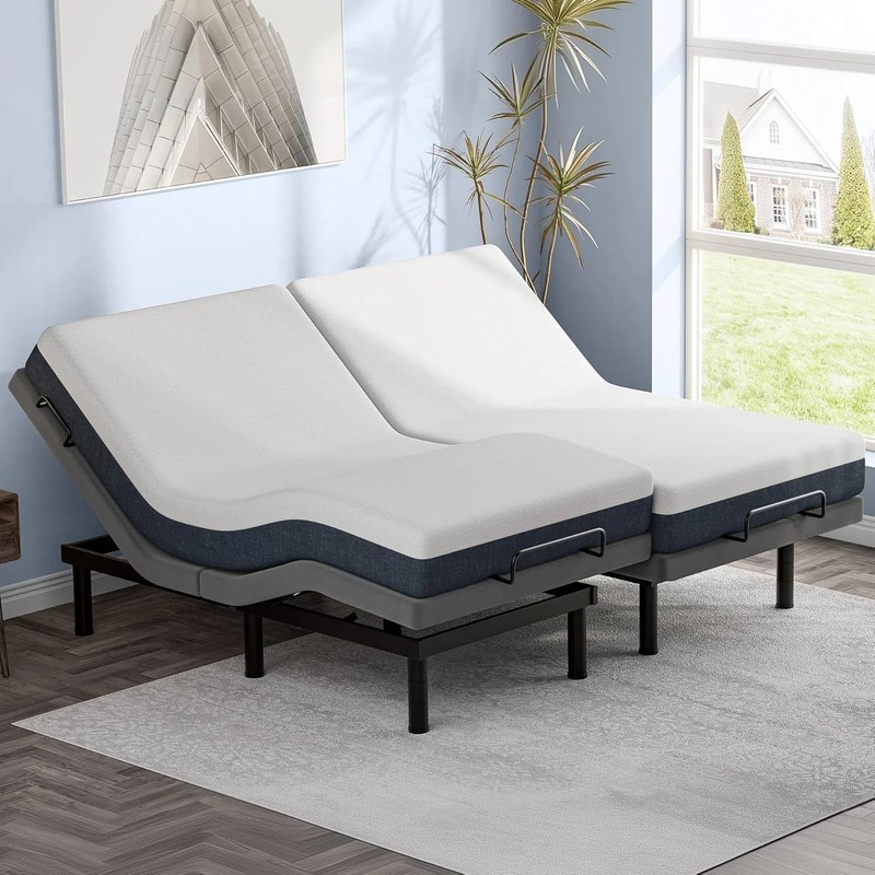 Upgraded Electirc Adjustable Bed Frame Base With Massage Remote USB TXL King gallery