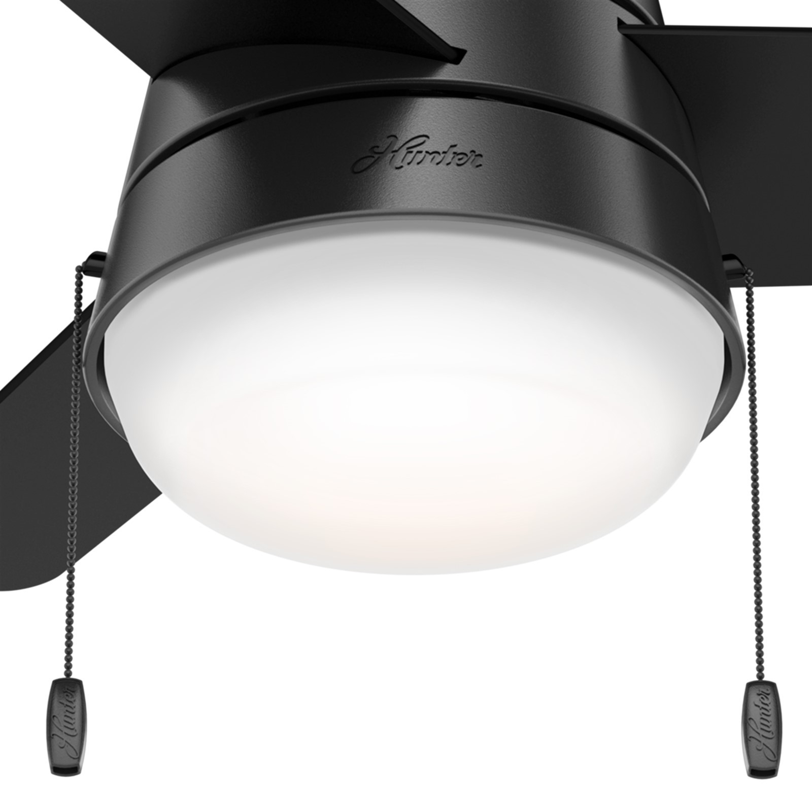 Hunter Fan 36 inch Matte Black Ceiling Fan with Light and Pull Chain Indoor gallery