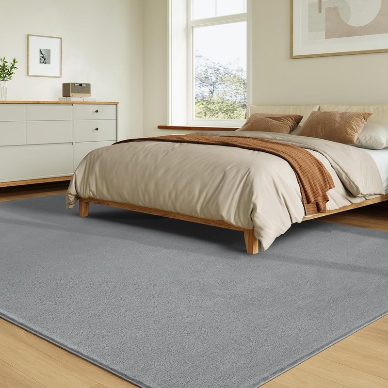 Solid Washable Area Rug - 3X5 Medium Pile Faux Cashmere Carpet for Living Room B gallery