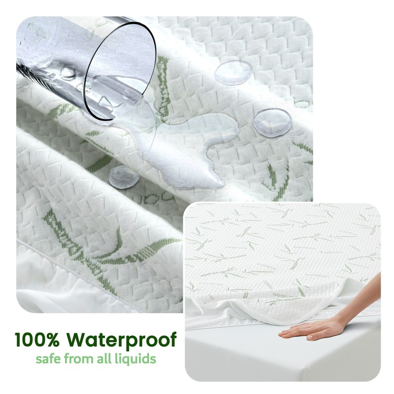 Bamboo Mattress Protector Hypoallergenic & Breathable Waterproof Mattress Cover gallery