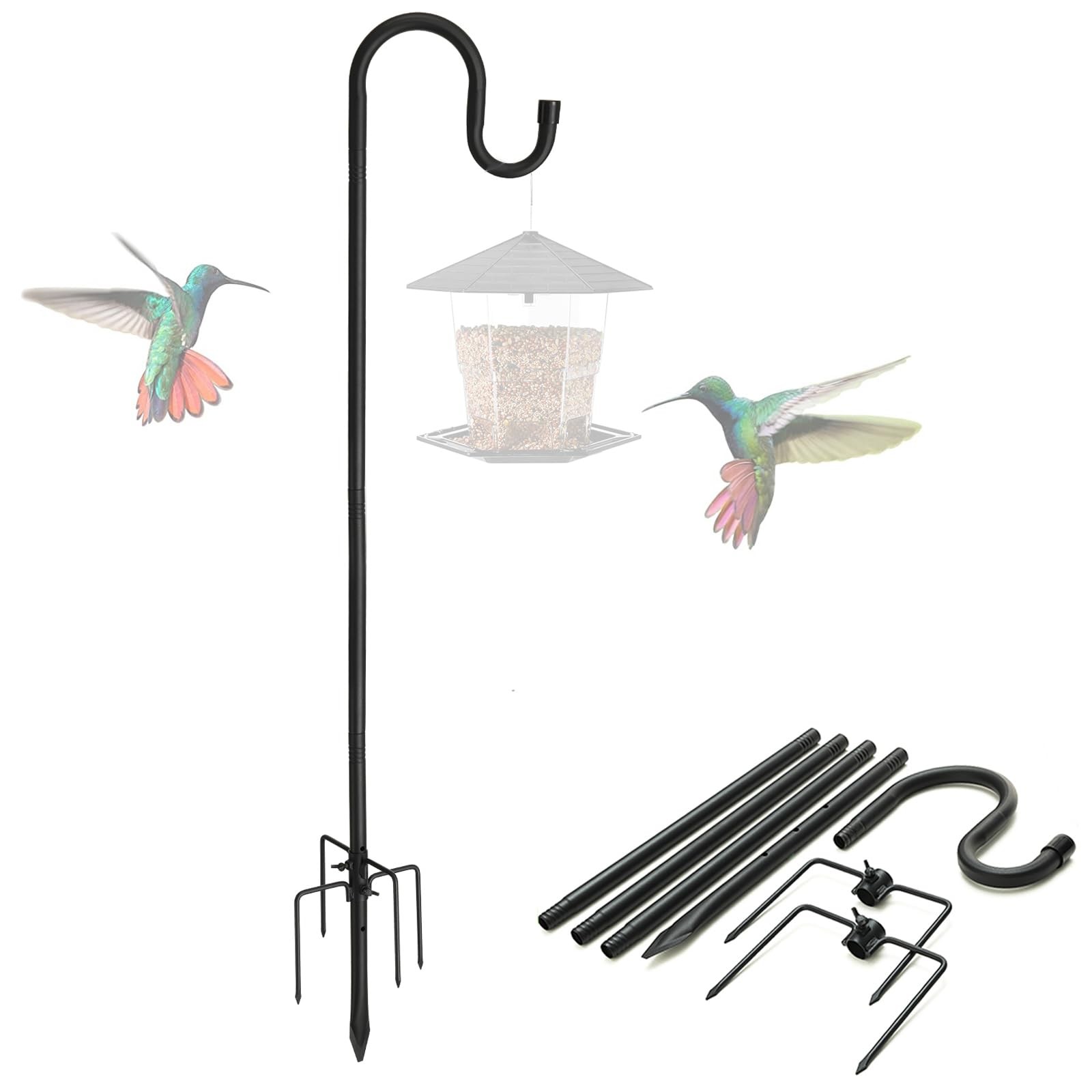 Shepherds Hooks, 94" Bird Feeder Pole for Outdoor, 4/5” Thick Hummingbird Fee... gallery