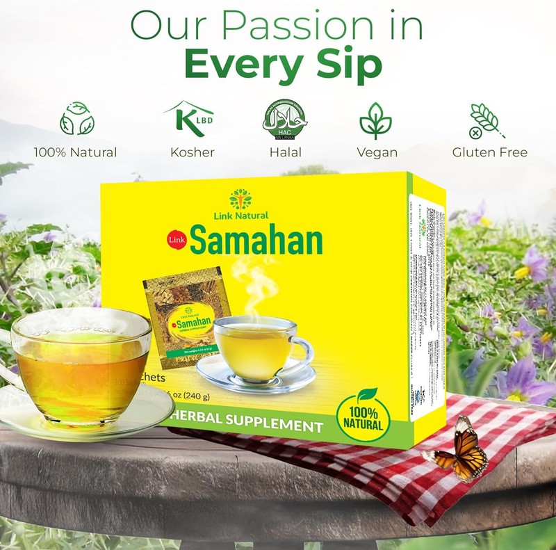 100 Link Samahan Ayurvedic Herbal Tea Packets Sri Lankan gallery