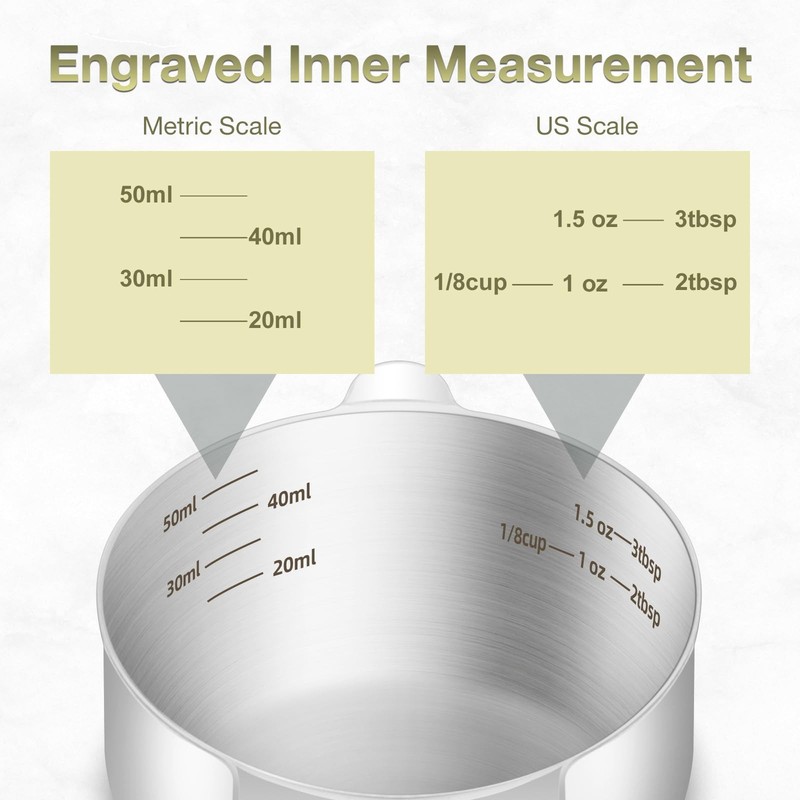 1PCS 1/4Cup (60ml, 2oz) Single Measuring Cup, Etched Inner Scale Stainless St... gallery